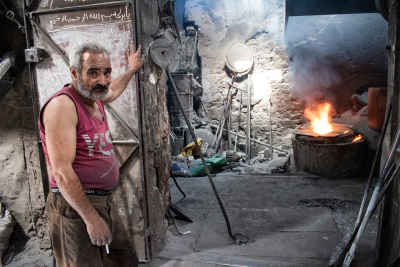 Traditional Metalworker in Al-Farahda Workshop, Alexandria