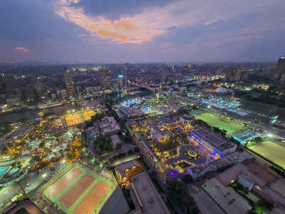 Cairo Aerial Cityscape at Dusk from Cairo Tower
