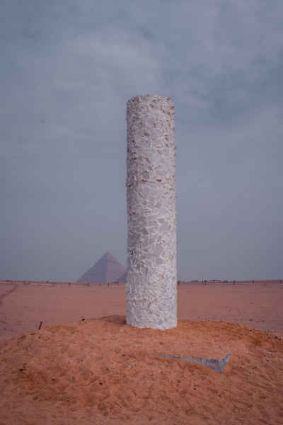 Contemporary Art Sculpture at Giza Pyramids Desert