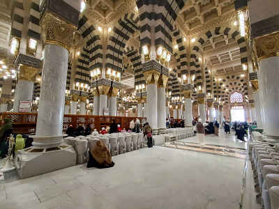 Al-Masjid An-Nabawi Interior, Medina Saudi Arabia