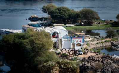 Nubian Village Waterfront on Nile River, Aswan