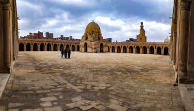 Ibn Tulun Mosque Courtyard Panoramic View, Cairo