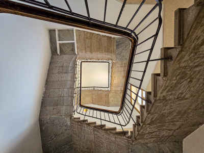 Stone Stairwell Top View, Italian Hospital Cairo