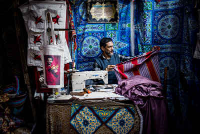 Tailor Sewing Khayamiya Fabric, Al-Khayamiya Cairo