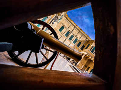 Historic Cannon at Abdeen Palace Museum Cairo