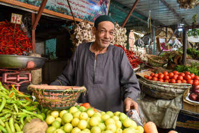 Vegetable Vendor at Al-Gamaliya Market, Cairo