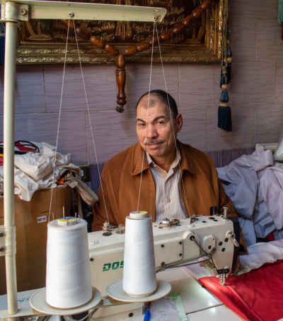 Egyptian Tailor at Sewing Machine, Al-Matariya Cairo