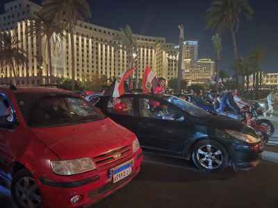 Egyptians Celebrate World Cup Win at Tahrir Square