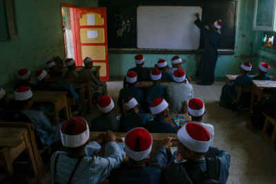 Al-Azhar School Boys Classroom Lesson, Qena Egypt