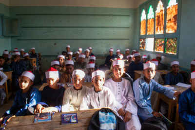 Al-Azhar School Boys in Classroom, Qena Egypt