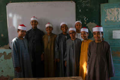 Al-Azhar School Students Group Photo, Qena Egypt