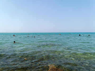 Swimmers in Red Sea Waters, Hurghada Egypt
