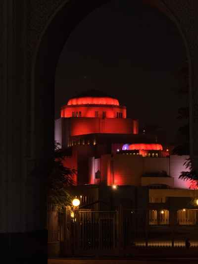 Cairo Opera House at Night, Red Illumination, Cairo