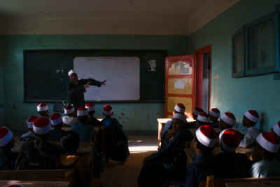 Al-Azhar School Boys in Classroom, Qena Egypt