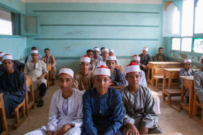 Al-Azhar School Students in Classroom, Qena Egypt