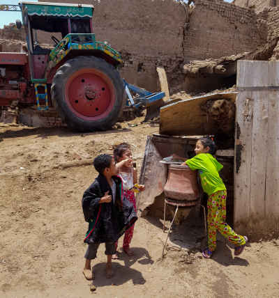 Children Playing Near Water Tap, Esna Upper Egypt