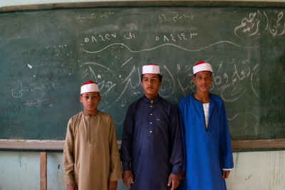 Al-Azhar School Boys in Classroom, Qena Egypt