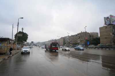A rainy day in the streets of Nasr City Cairo