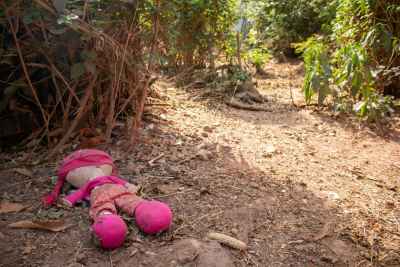 Abandoned Pink Doll on Rural Dirt Path, Egypt