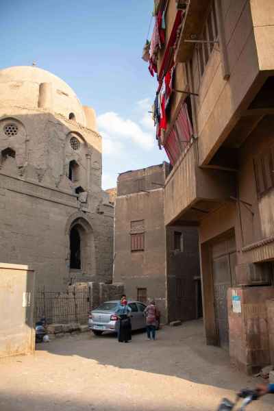 Al-Ashraf Street Alley Between Historic Shrine and Residential Buildings in Cairo 2017