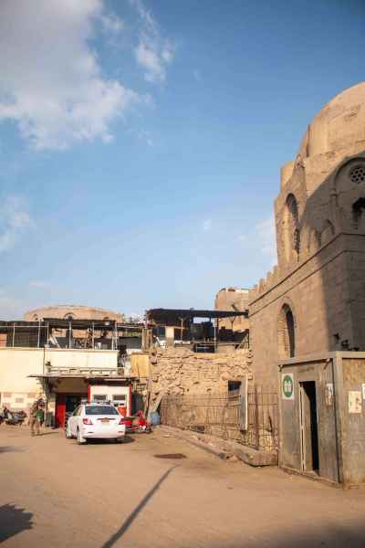 Al-Ashraf Street Urban Scene with Historic Stone Architecture in Cairo 2017