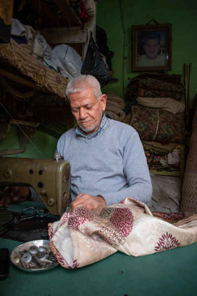 Traditional Upholsterer in Egypt "Al-Menaged" Craftsmanship in Sahraa El Mamalek