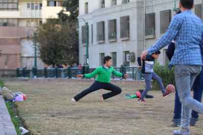 Boys Playing Football in Tahrir Square, Cairo 1