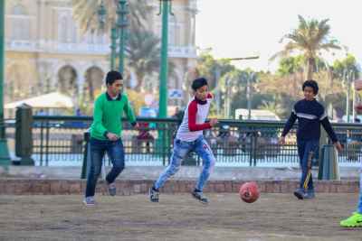 Boys Playing Football in Tahrir Square, Cairo 15