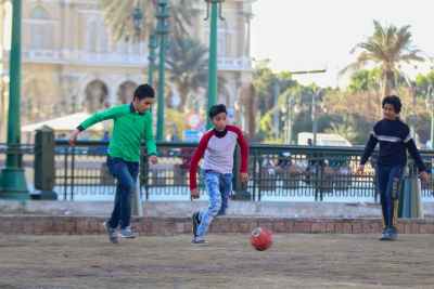 Boys Playing Football in Tahrir Square, Cairo -16