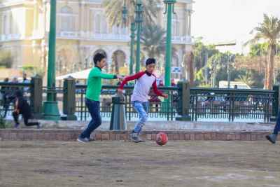 Boys Playing Football in Tahrir Square, Cairo - 18