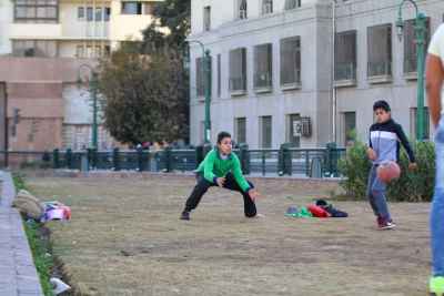 Boys Playing Football in Tahrir Square, Cairo 5