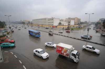 Cairo City Traffic After Rain