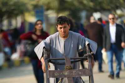Cairo International Book Fair 2017 Worker Pushing Cart 6