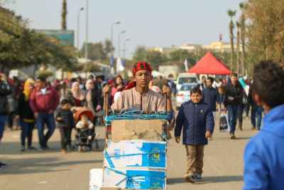 Cairo International Book Fair 2017 Worker Pushing Cart 7