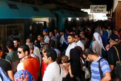 Cairo Metro Platform Crowd El Marg Direction