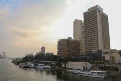 Cairo Tower and Nile River View at Dusk