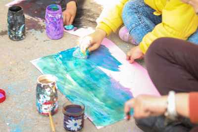 Children Painting Activity at Cairo International Book Fair 2