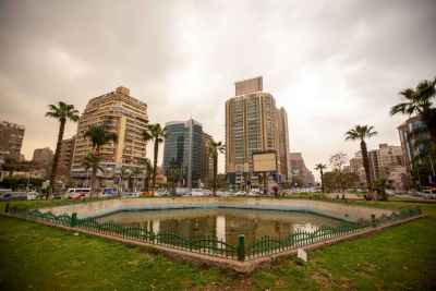 City Fountain and Skyline View Cairo