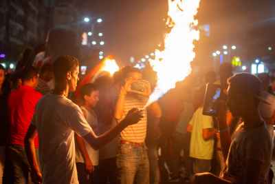 Aerosol Fire Display, World Cup Celebration, Mohandessin Cairo