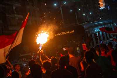 Egypt World Cup Qualification Street Celebration Fire Show Mohandessin