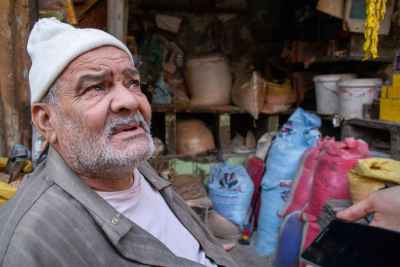 Elderly Egyptian Merchant at Traditional Shop, Cairo 2017