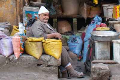 Egyptian Allaf Resting at Al-Ashraf Street Shop