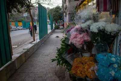 Flower Bouquets Outside Local Shop, Cairo Street