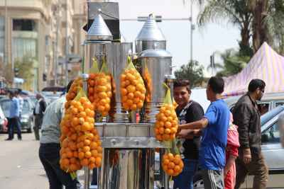 Fresh Orange Juice Cart at the Car Market in Nasr City