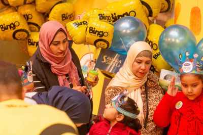 Egyptian Mothers and Children at Bingo Brand Event Cairo