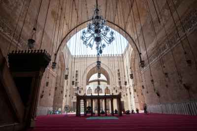Sultan Hassan Mosque Prayer Hall Interior, Cairo