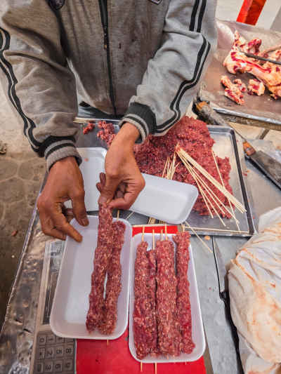 Preparing Kofta for Eid Barbecue