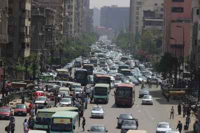 Ramses Square Cairo Traffic Jam 2014 City Street View