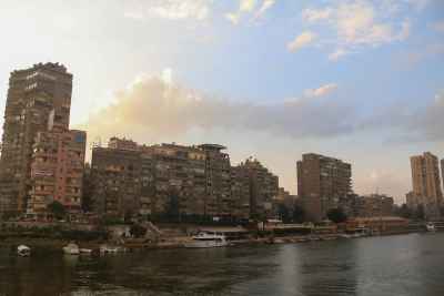 Residential Buildings on the Nile River Cairo Sunset View