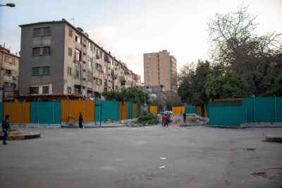 Sudan Street Cairo Metro Construction Barriers 2017